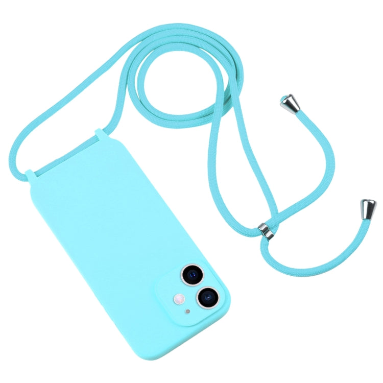 For iPhone 12 Crossbody Lanyard Liquid Silicone Case
