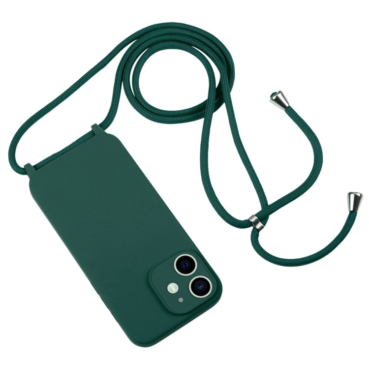 For iPhone 12 Crossbody Lanyard Liquid Silicone Case