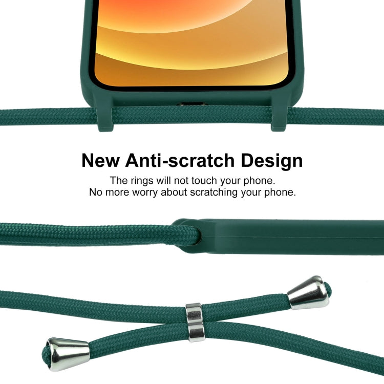 For iPhone 12 Crossbody Lanyard Liquid Silicone Case