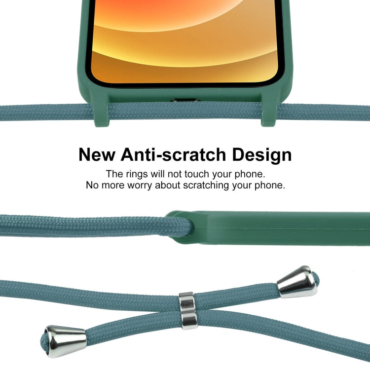 For iPhone 12 Crossbody Lanyard Liquid Silicone Case