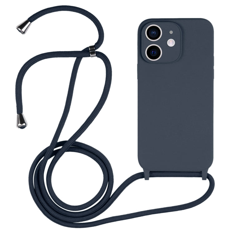 For iPhone 12 Crossbody Lanyard Liquid Silicone Case