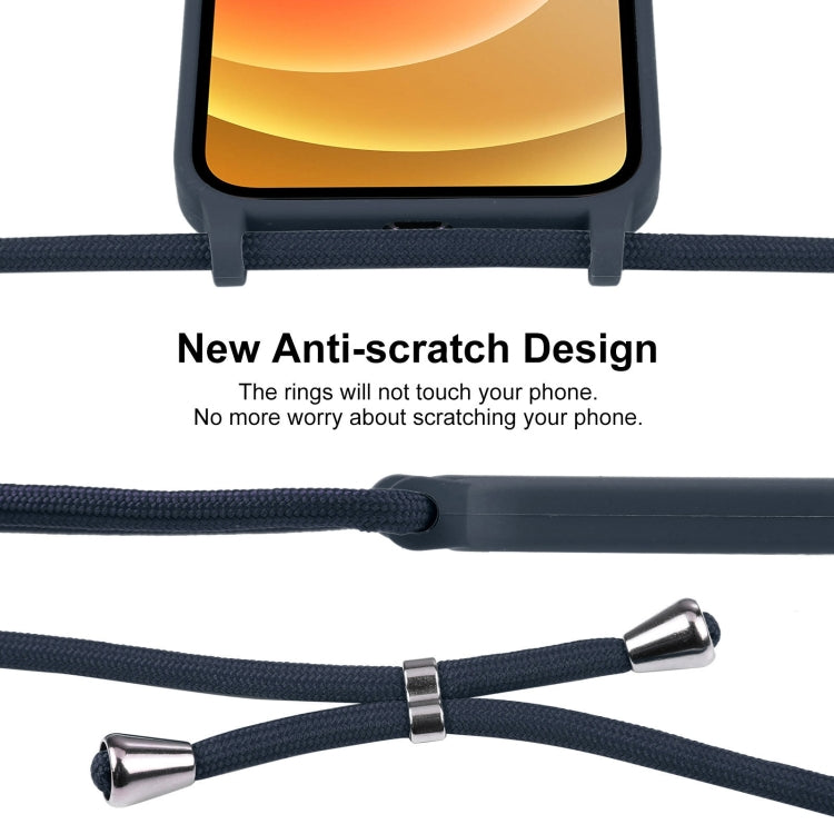 For iPhone 12 Crossbody Lanyard Liquid Silicone Case
