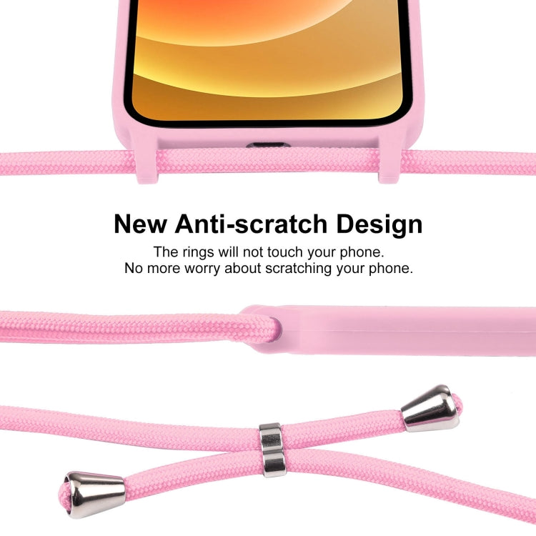 For iPhone 12 Crossbody Lanyard Liquid Silicone Case