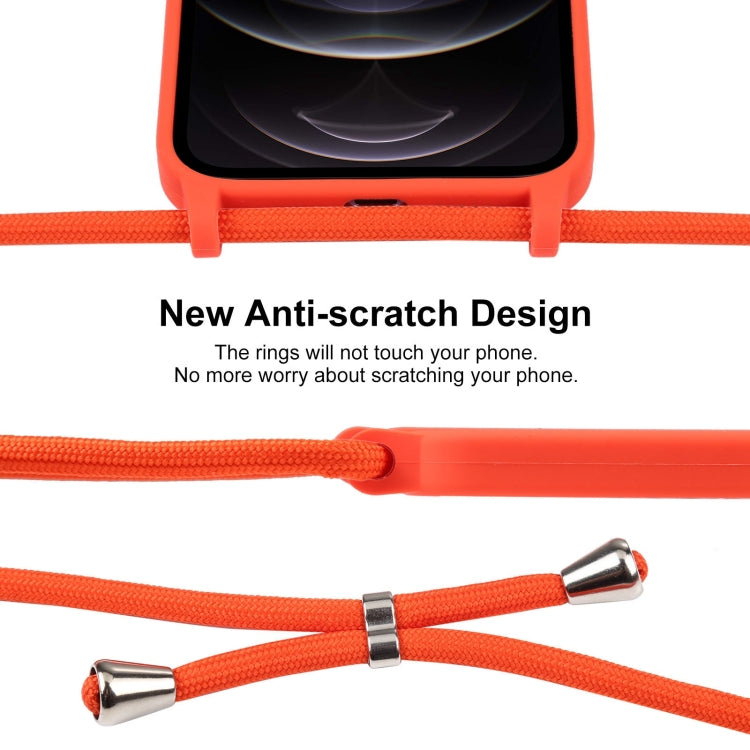 For iPhone 12 Pro Crossbody Lanyard Liquid Silicone Case