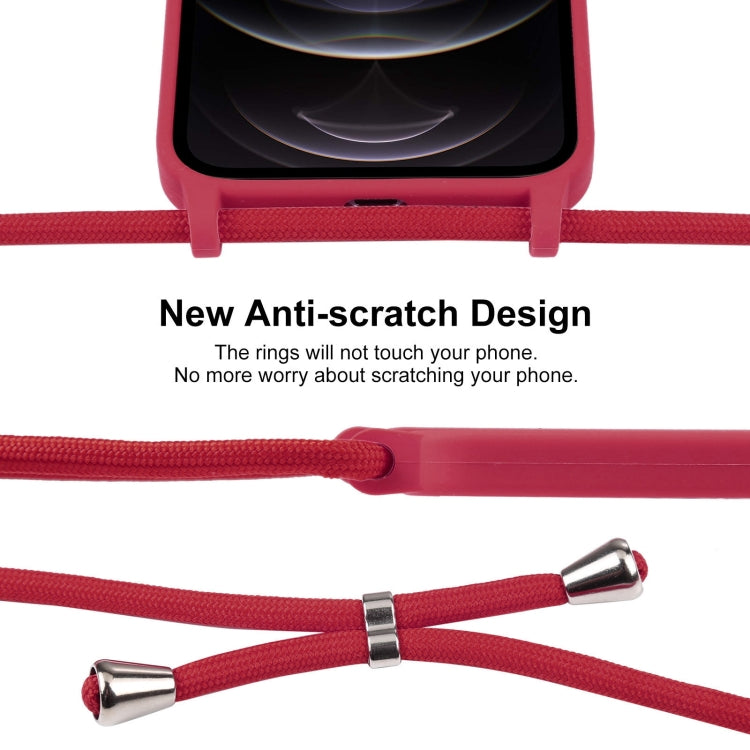 For iPhone 12 Pro Crossbody Lanyard Liquid Silicone Case