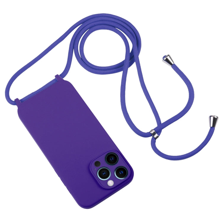 For iPhone 12 Pro Crossbody Lanyard Liquid Silicone Case