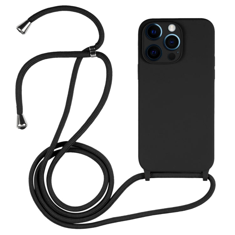 For iPhone 12 Pro Crossbody Lanyard Liquid Silicone Case