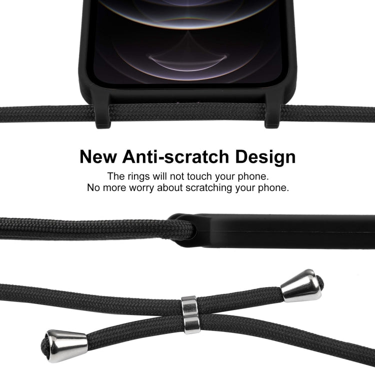 For iPhone 12 Pro Crossbody Lanyard Liquid Silicone Case