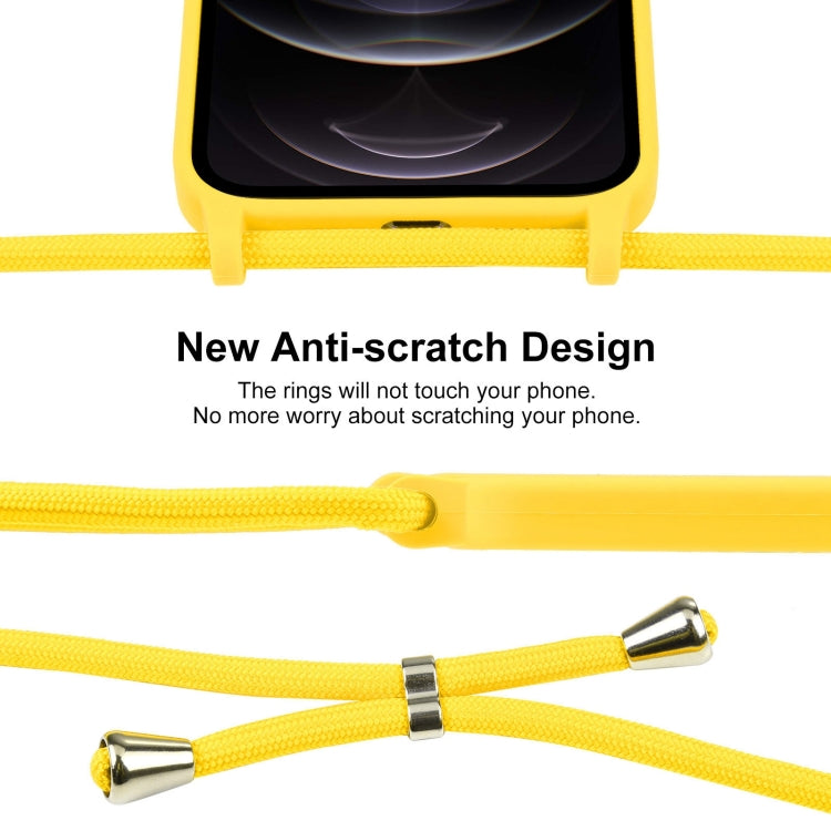 For iPhone 12 Pro Crossbody Lanyard Liquid Silicone Case