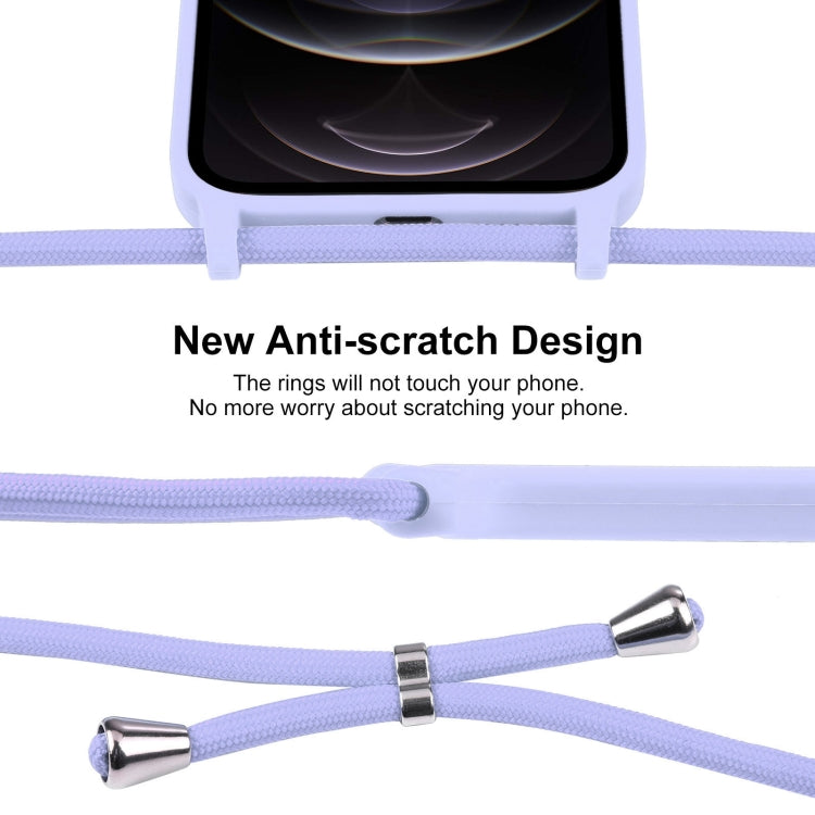 For iPhone 12 Pro Crossbody Lanyard Liquid Silicone Case