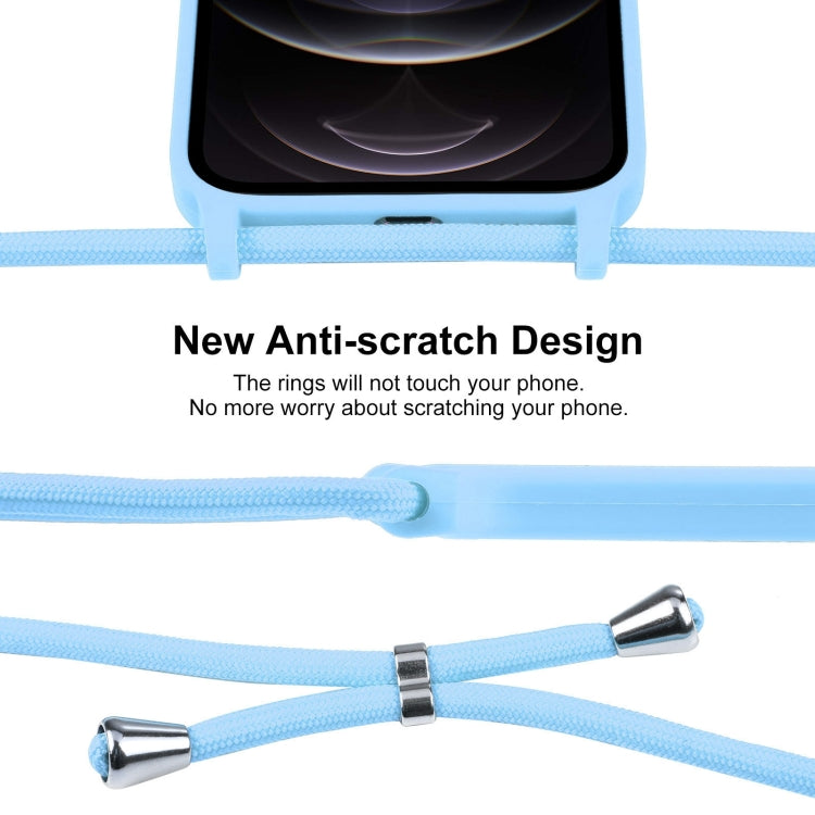 For iPhone 12 Pro Crossbody Lanyard Liquid Silicone Case