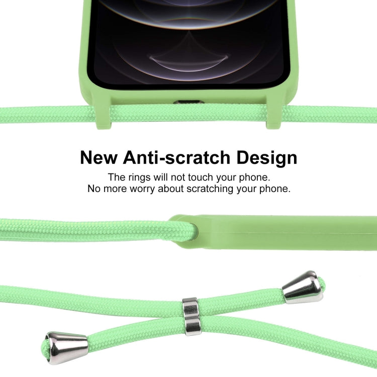 For iPhone 12 Pro Crossbody Lanyard Liquid Silicone Case