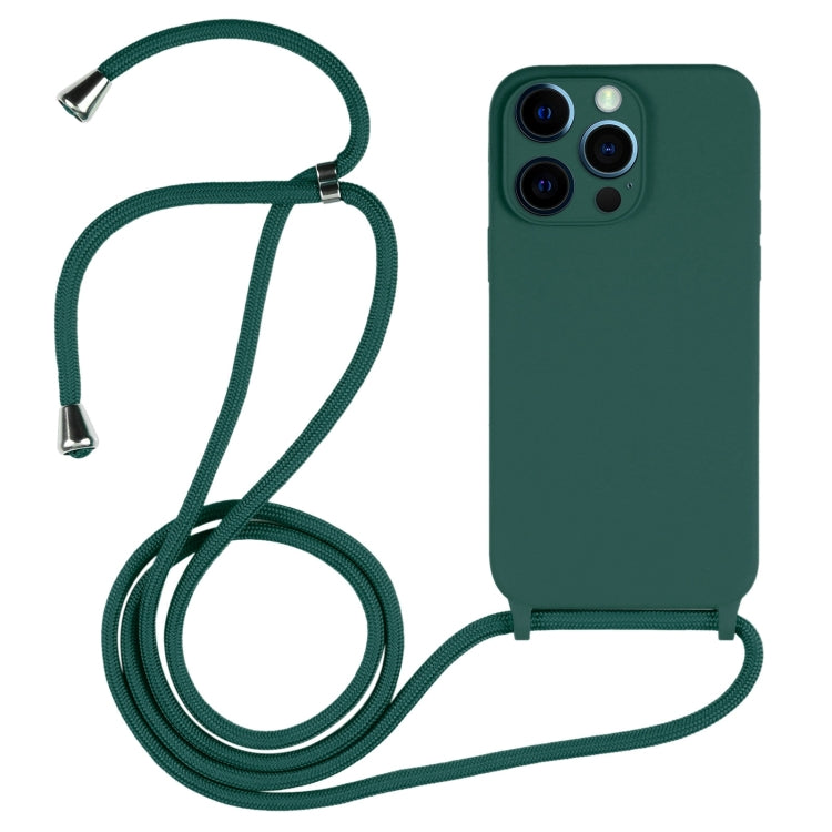 For iPhone 12 Pro Crossbody Lanyard Liquid Silicone Case