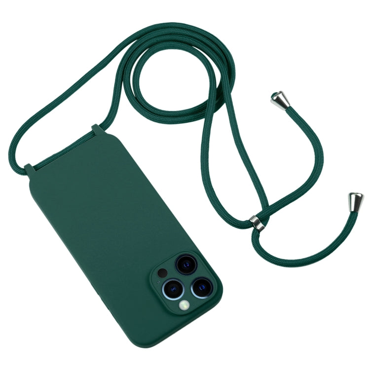 For iPhone 12 Pro Crossbody Lanyard Liquid Silicone Case