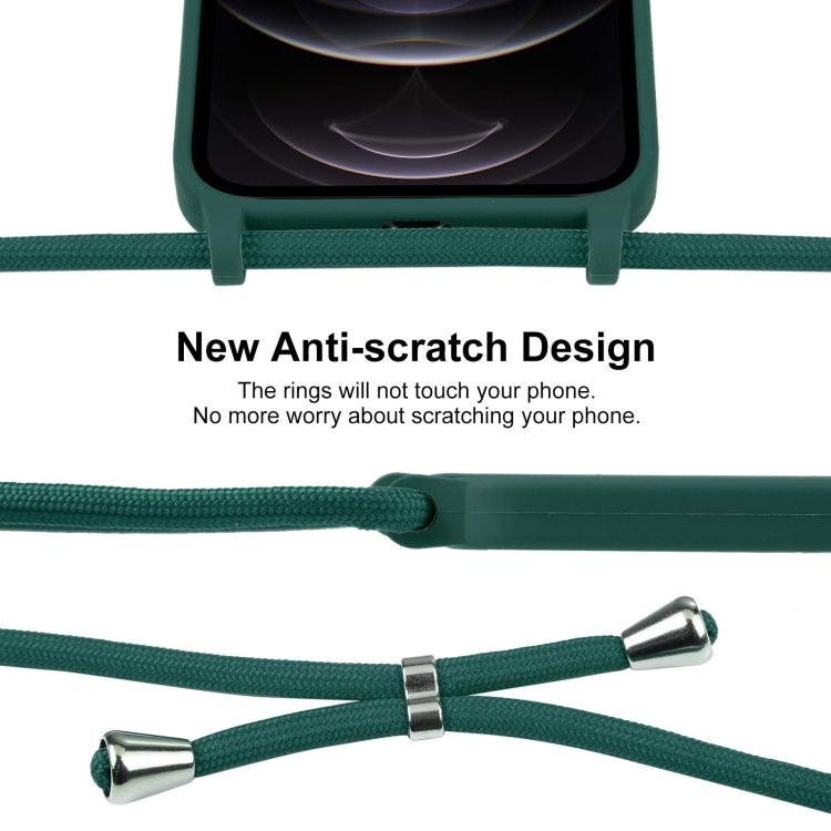 For iPhone 12 Pro Crossbody Lanyard Liquid Silicone Case