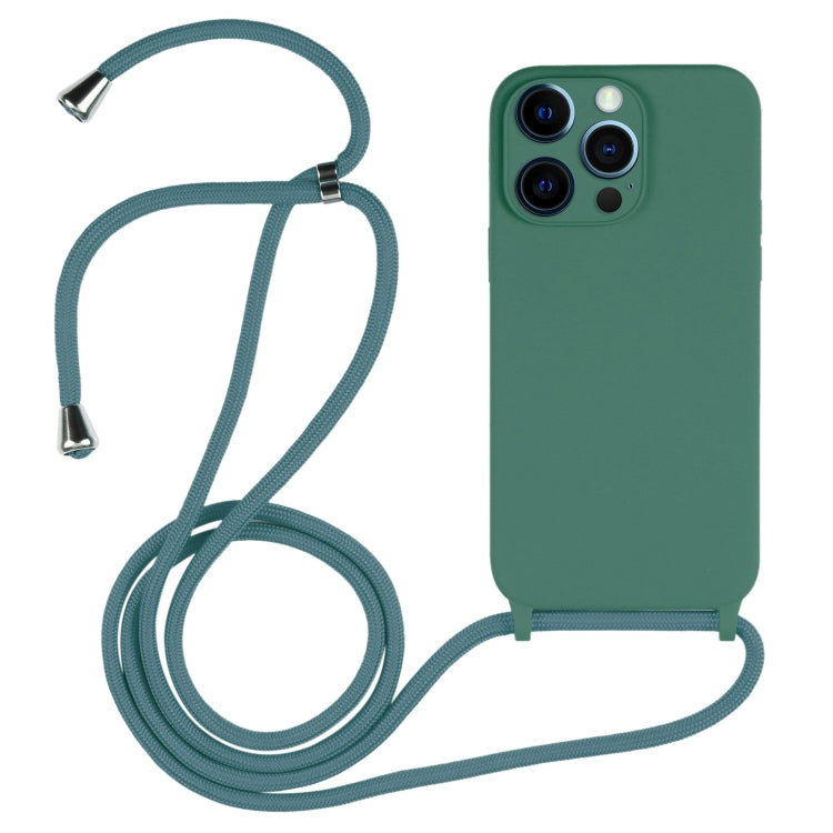 For iPhone 12 Pro Crossbody Lanyard Liquid Silicone Case
