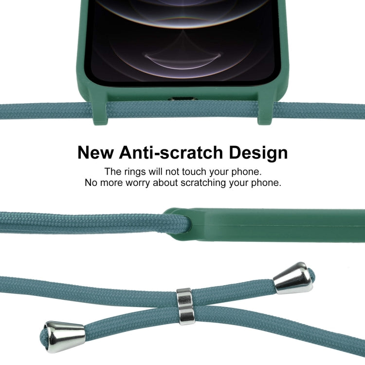 For iPhone 12 Pro Crossbody Lanyard Liquid Silicone Case