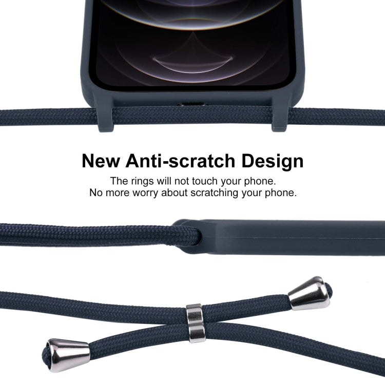 For iPhone 12 Pro Crossbody Lanyard Liquid Silicone Case