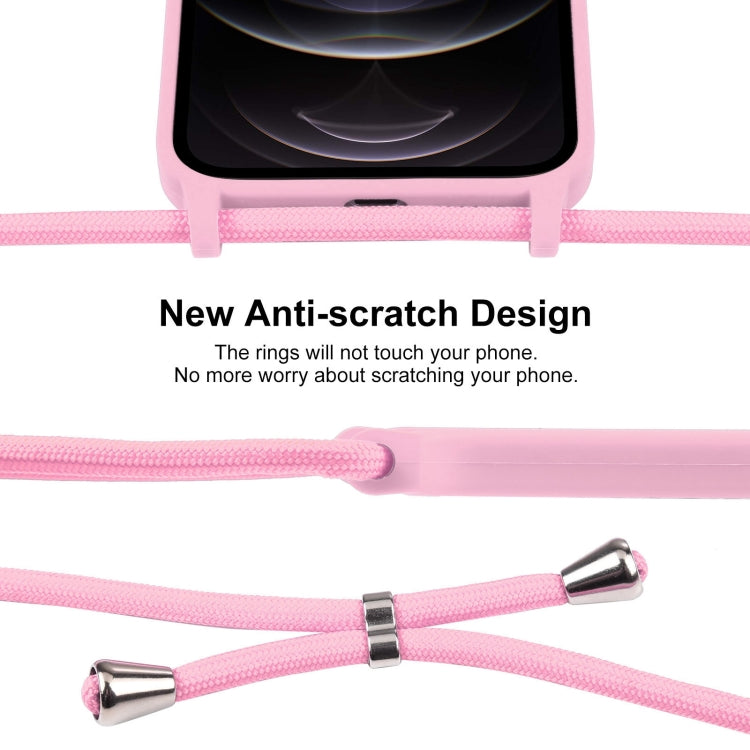 For iPhone 12 Pro Crossbody Lanyard Liquid Silicone Case
