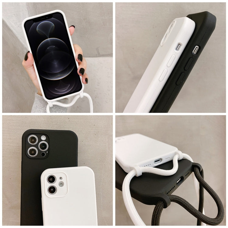 For iPhone 12 Pro Crossbody Lanyard Liquid Silicone Case