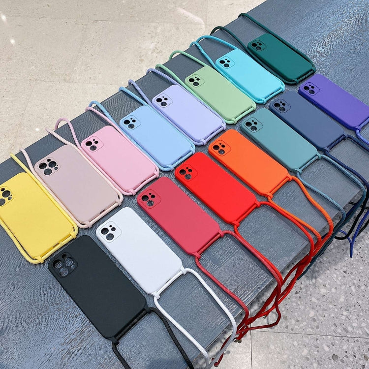 For iPhone 12 Pro Crossbody Lanyard Liquid Silicone Case