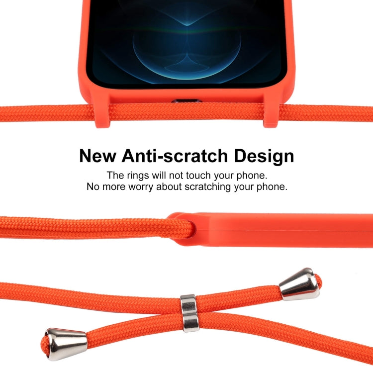 For iPhone 12 Pro Max Crossbody Lanyard Liquid Silicone Case