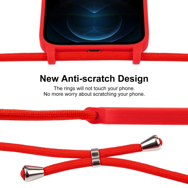 For iPhone 12 Pro Max Crossbody Lanyard Liquid Silicone Case
