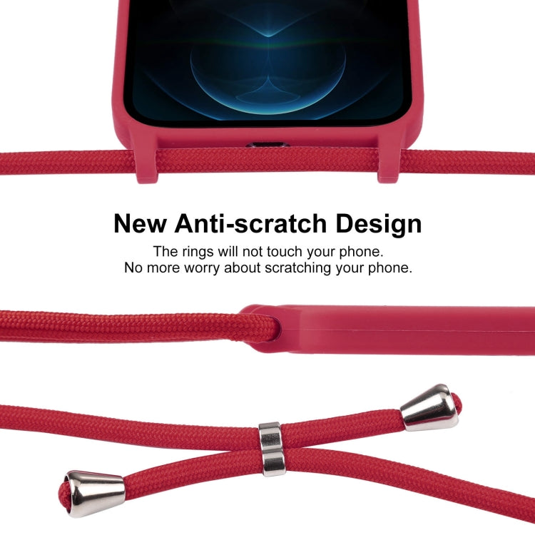 For iPhone 12 Pro Max Crossbody Lanyard Liquid Silicone Case