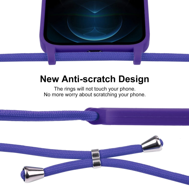 For iPhone 12 Pro Max Crossbody Lanyard Liquid Silicone Case