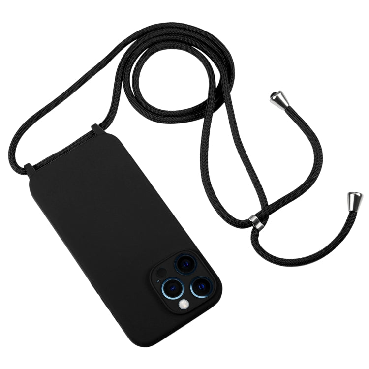 For iPhone 12 Pro Max Crossbody Lanyard Liquid Silicone Case