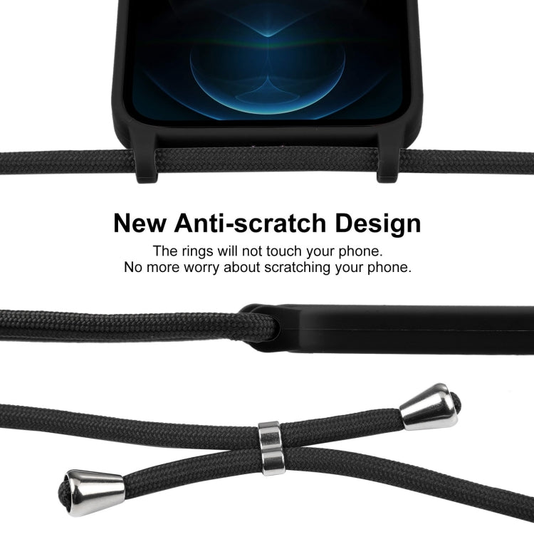 For iPhone 12 Pro Max Crossbody Lanyard Liquid Silicone Case