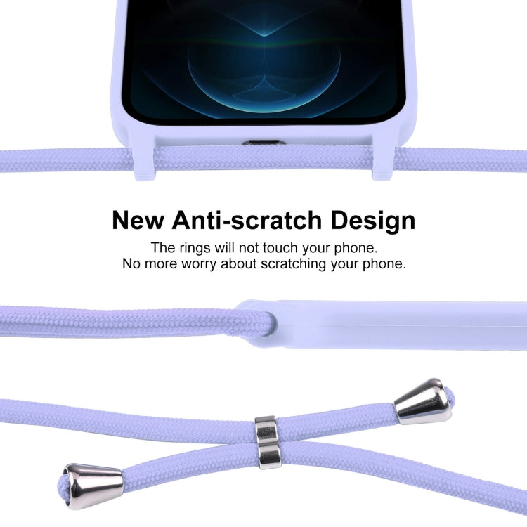 For iPhone 12 Pro Max Crossbody Lanyard Liquid Silicone Case