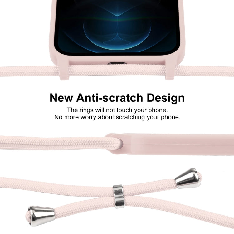 For iPhone 12 Pro Max Crossbody Lanyard Liquid Silicone Case