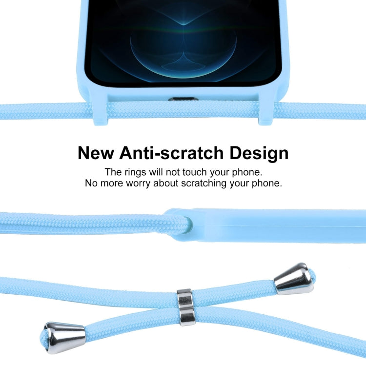 For iPhone 12 Pro Max Crossbody Lanyard Liquid Silicone Case