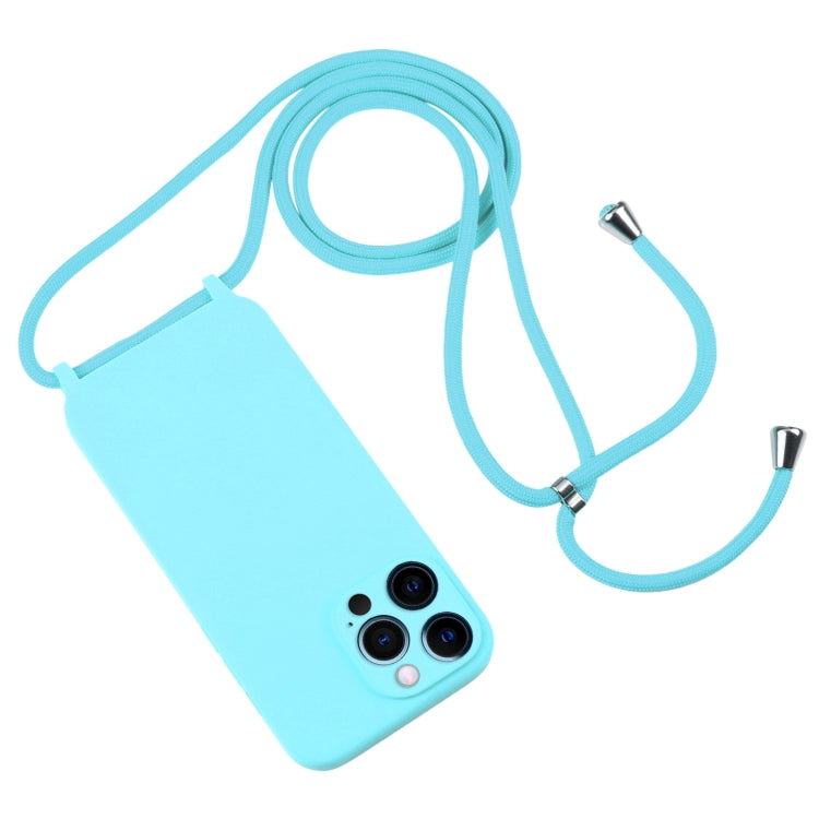 For iPhone 12 Pro Max Crossbody Lanyard Liquid Silicone Case
