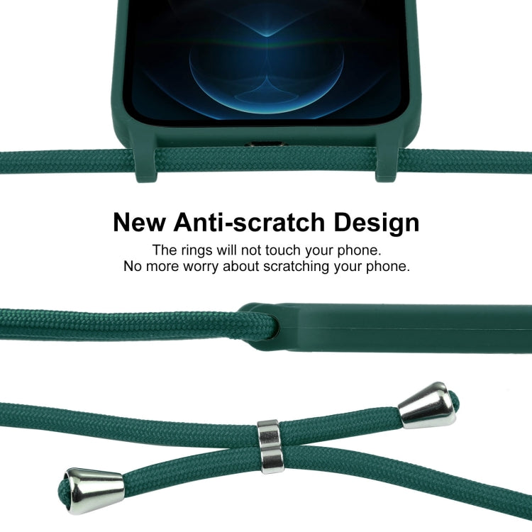 For iPhone 12 Pro Max Crossbody Lanyard Liquid Silicone Case