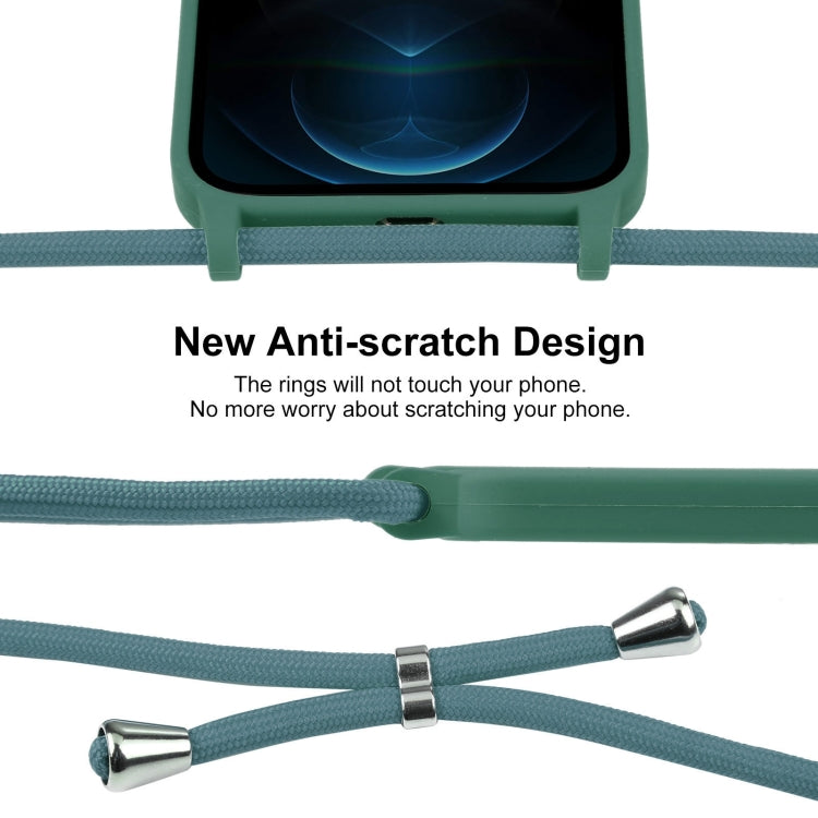 For iPhone 12 Pro Max Crossbody Lanyard Liquid Silicone Case
