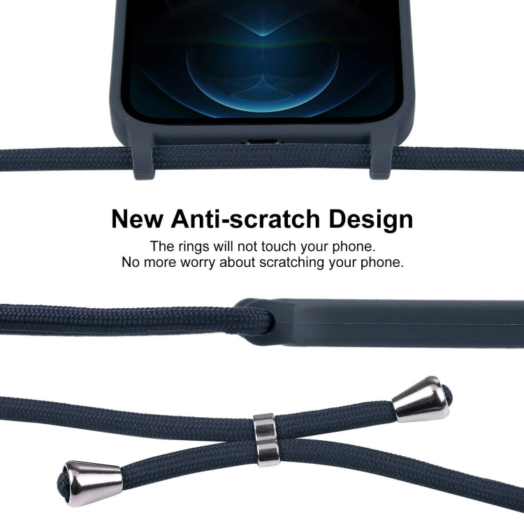 For iPhone 12 Pro Max Crossbody Lanyard Liquid Silicone Case