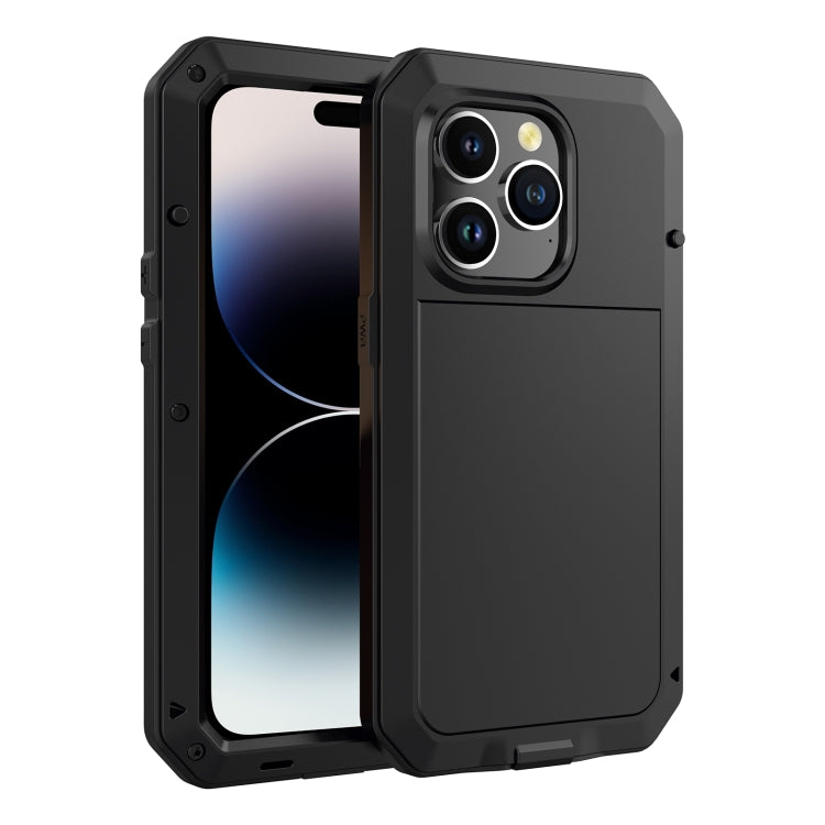 For iPhone 14 Pro Max Shockproof Waterproof Silicone + Zinc Alloy Case