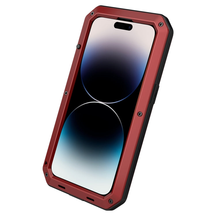 For iPhone 14 Pro Max Shockproof Waterproof Silicone + Zinc Alloy Case