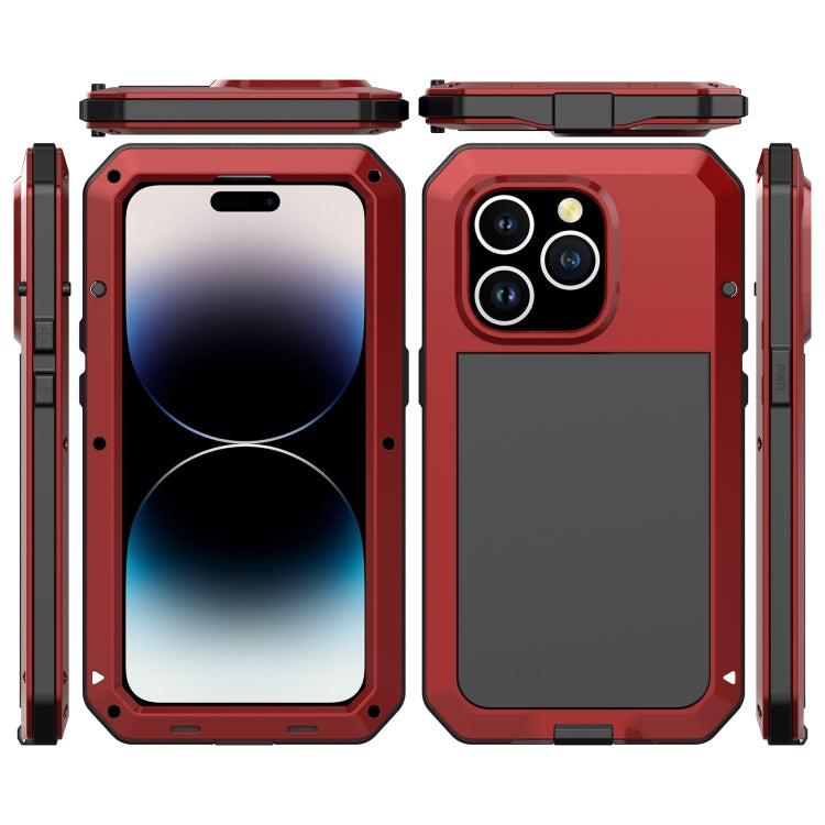 For iPhone 14 Pro Max Shockproof Waterproof Silicone + Zinc Alloy Case