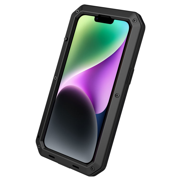 For iPhone 14 Shockproof Waterproof Silicone + Zinc Alloy Case