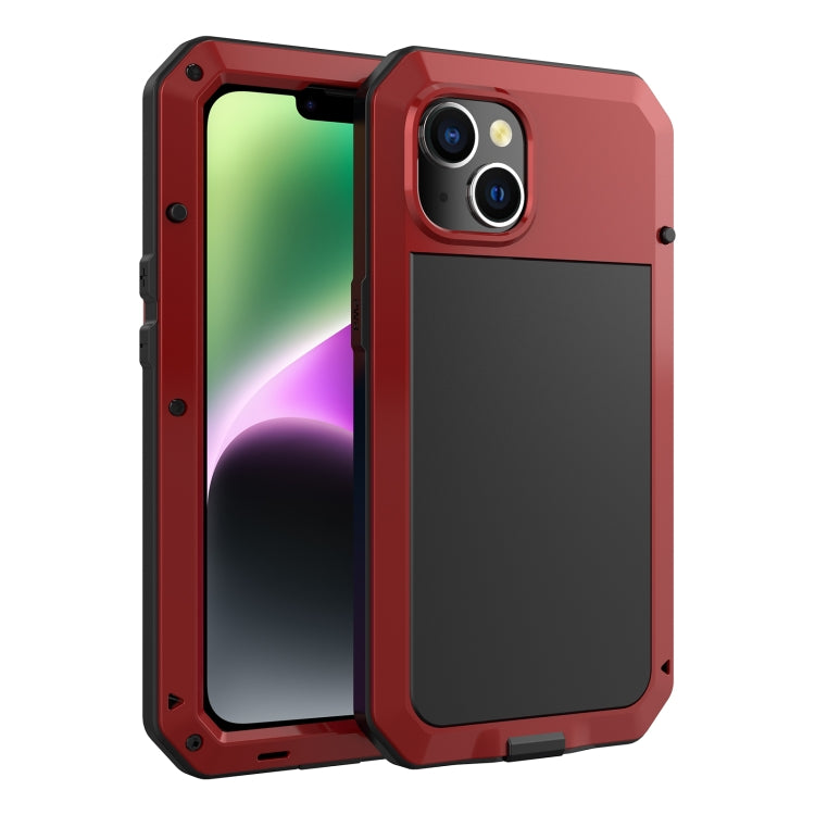 For iPhone 14 Shockproof Waterproof Silicone + Zinc Alloy Case