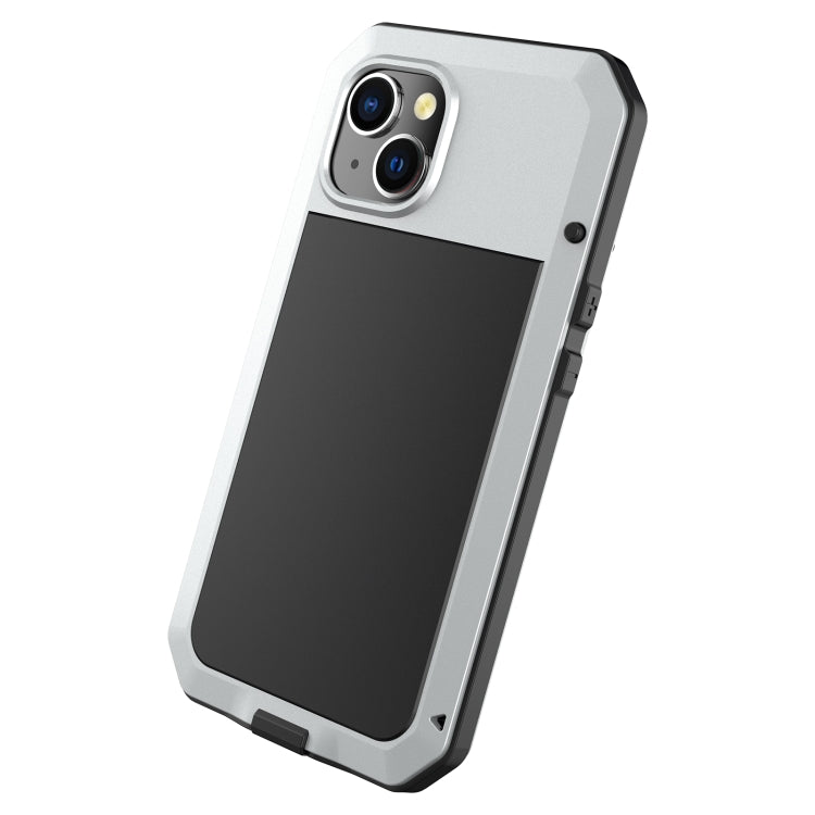 For iPhone 14 Shockproof Waterproof Silicone + Zinc Alloy Case
