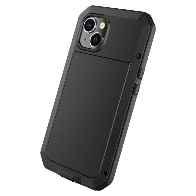 For iPhone 14 Plus Shockproof Waterproof Silicone + Zinc Alloy Case