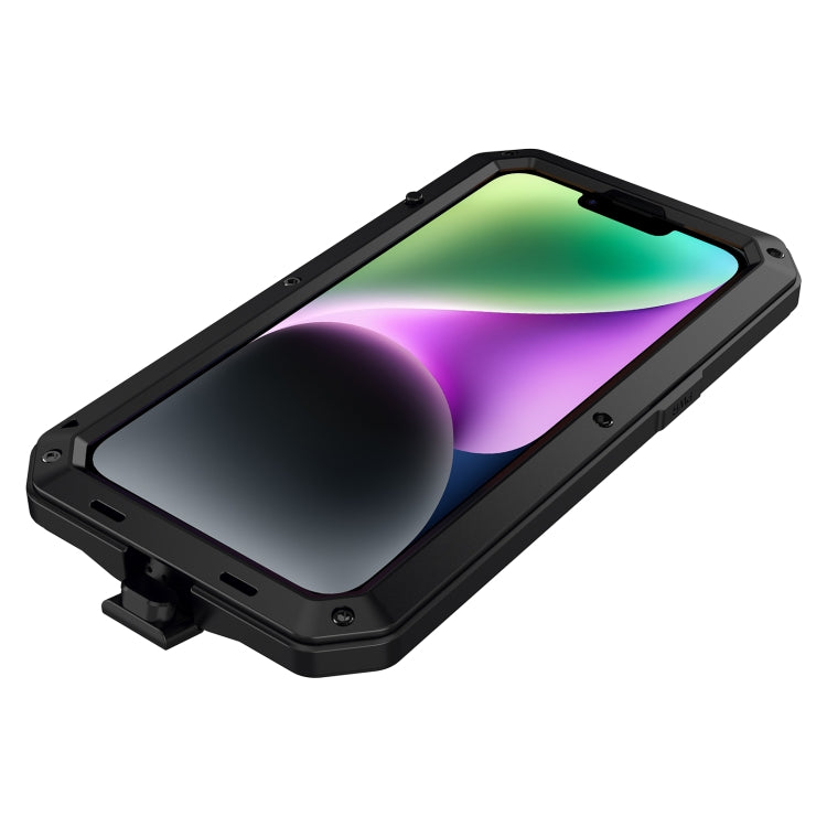 For iPhone 14 Plus Shockproof Waterproof Silicone + Zinc Alloy Case