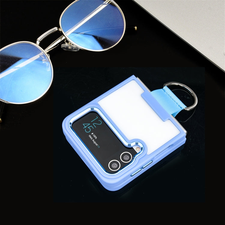 For Samsung Galaxy Z Flip4 Shield Transparent TPU + PC Phone Case with Ring