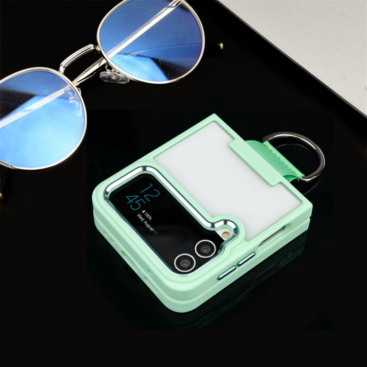 For Samsung Galaxy Z Flip4 Shield Transparent TPU + PC Phone Case with Ring