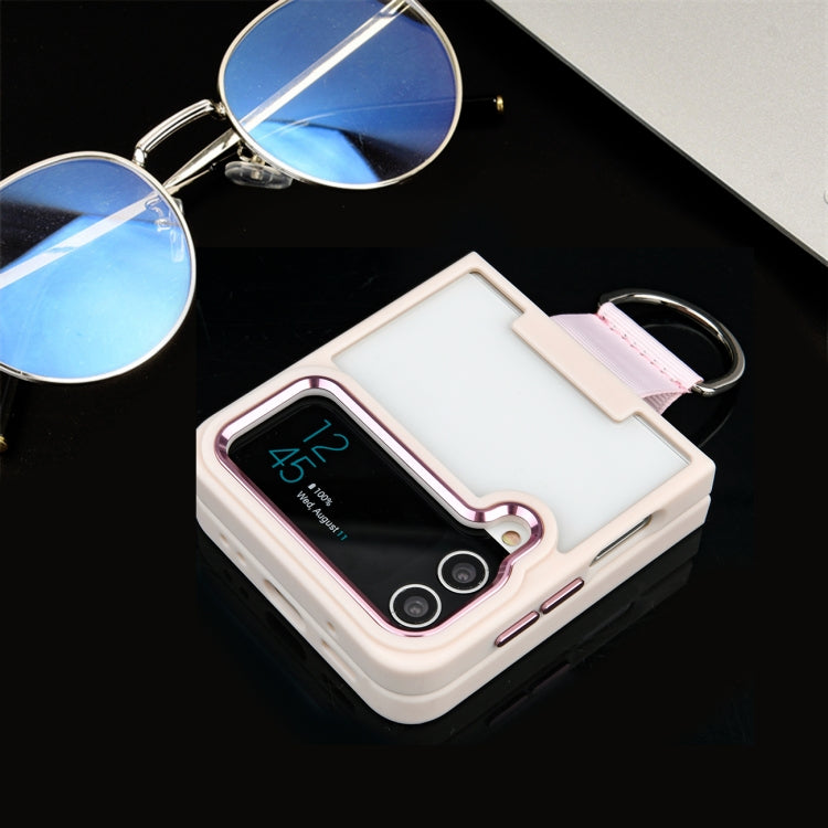 For Samsung Galaxy Z Flip4 Shield Transparent TPU + PC Phone Case with Ring