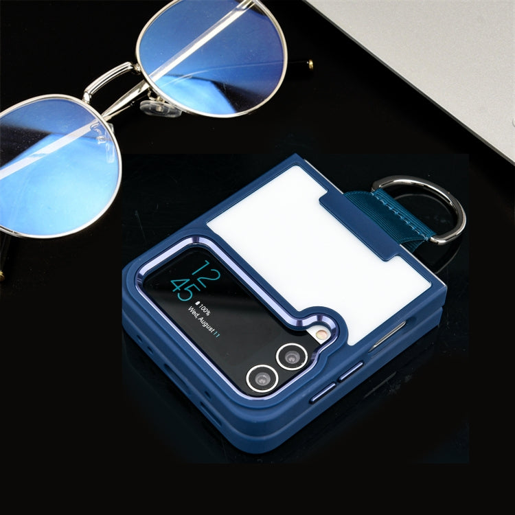 For Samsung Galaxy Z Flip4 Shield Transparent TPU + PC Phone Case with Ring